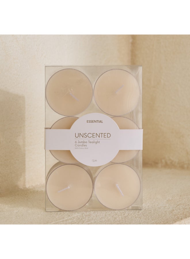 Home Box Luna Unscented Jumbo Tealight Candle Set - 6 Pieces - Image 5
